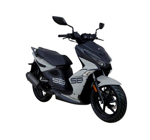 Kymco New Super 8 R nardo grey rechtsvoor