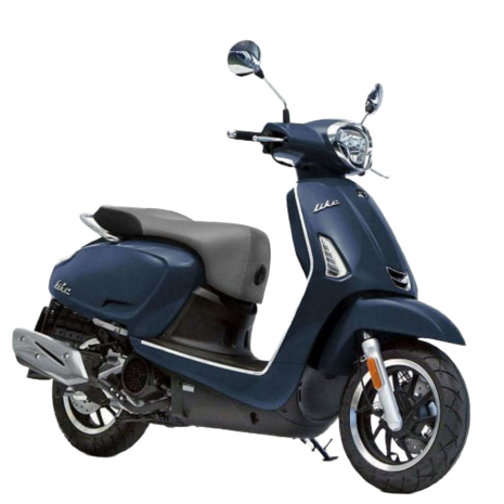 kymco new like glans blauw rechtsvoor