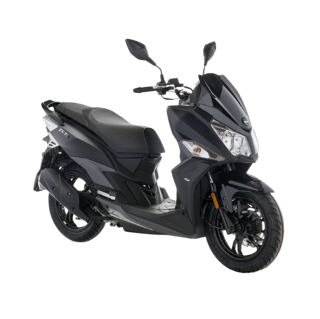 sym jet 14 matt black rechtsvoor