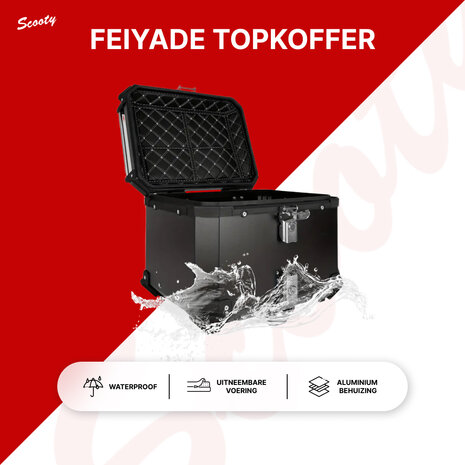 Feiyade aluminium topkoffer zilver